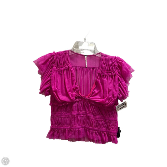 Top Short Sleeve By Free People In Pink, Size: S