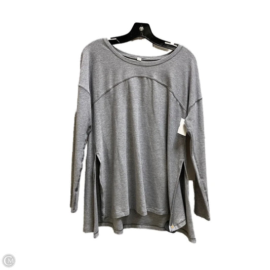 Athletic Top Long Sleeve Collar By Lululemon In Grey, Size: 12