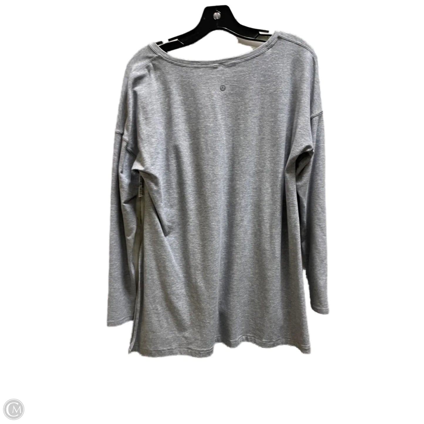 Athletic Top Long Sleeve Collar By Lululemon In Grey, Size: 12