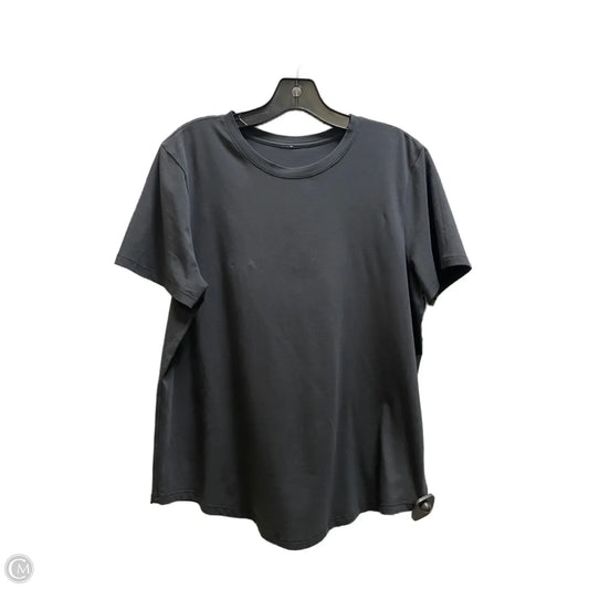 Athletic Top Short Sleeve By Lululemon In Black, Size: 12