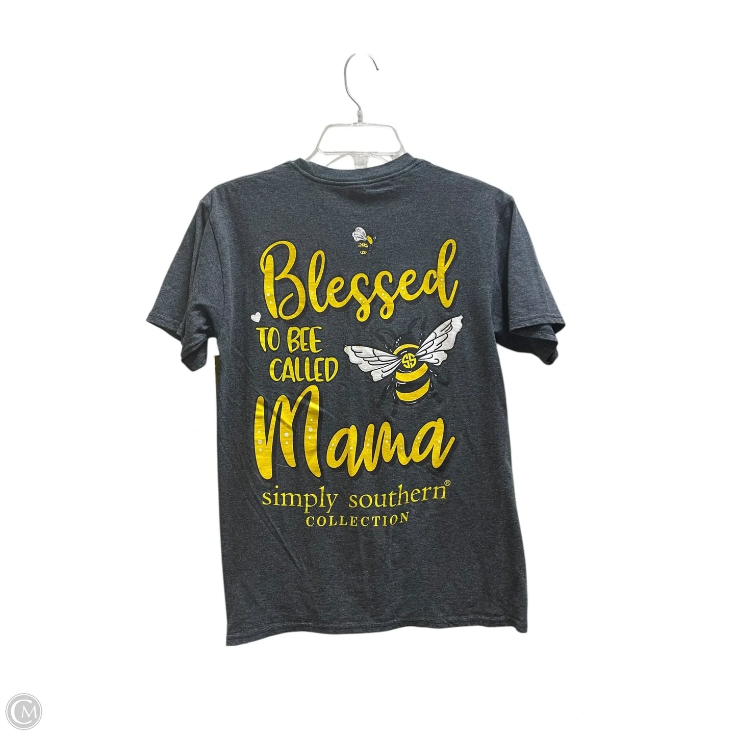 Top Short Sleeve By Simply Southern In Grey, Size: S