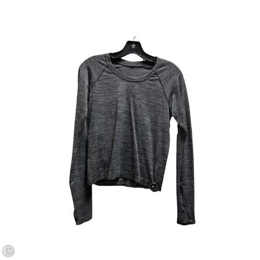 Athletic Top Long Sleeve Collar By Lululemon In Grey, Size: 8