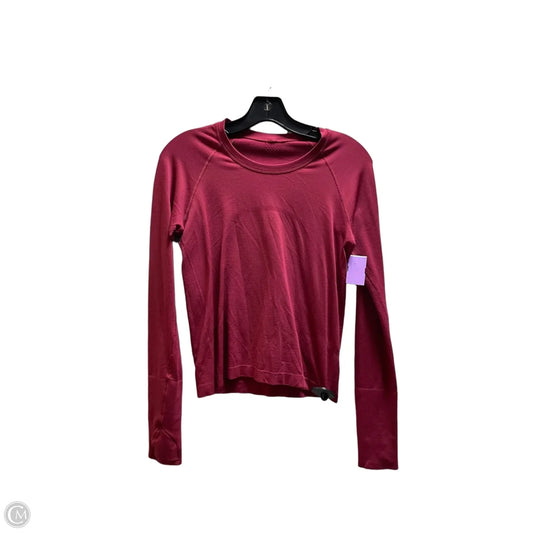 Athletic Top Long Sleeve Collar By Lululemon In Red, Size: 8