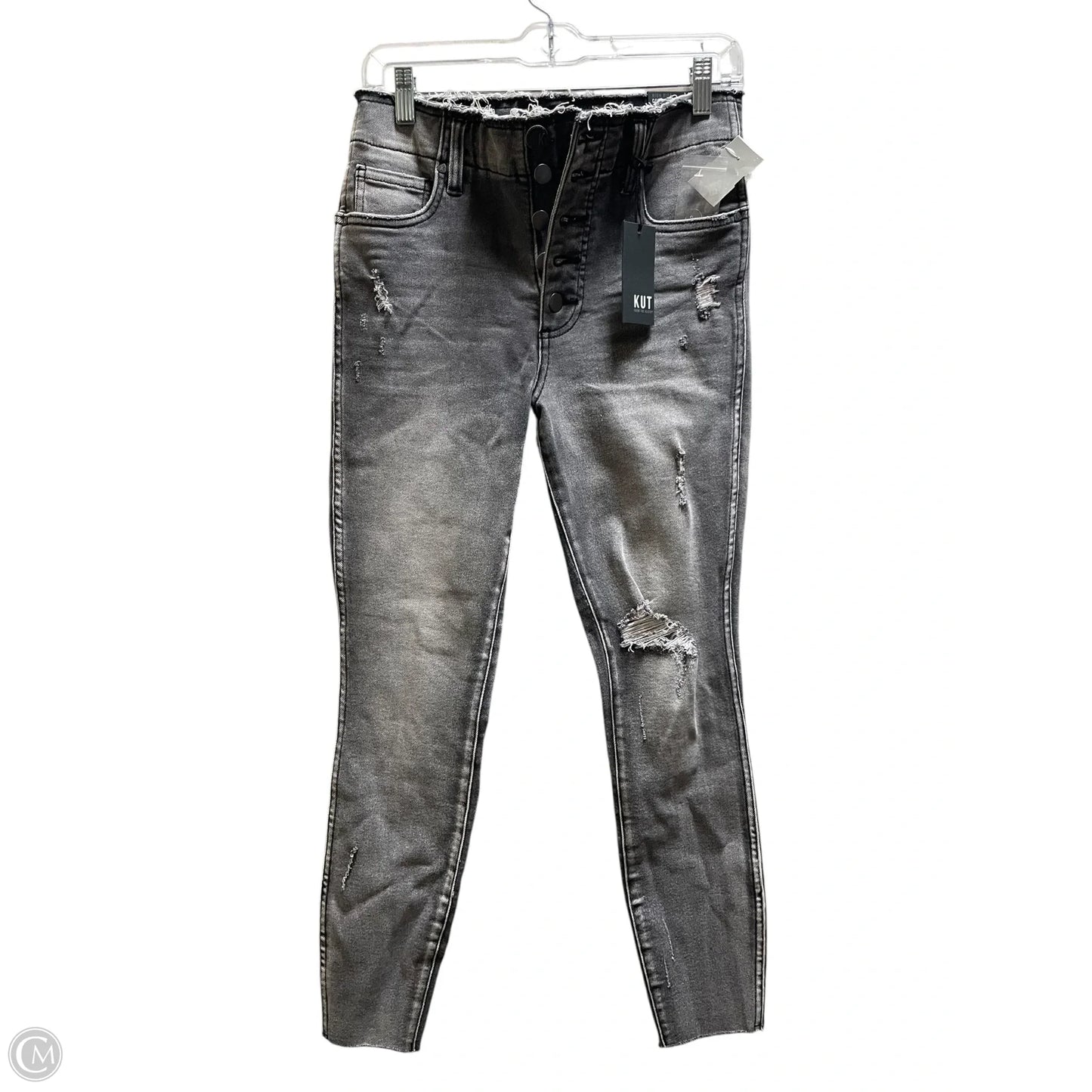 Jeans Straight By Kut In Black Denim, Size: 4