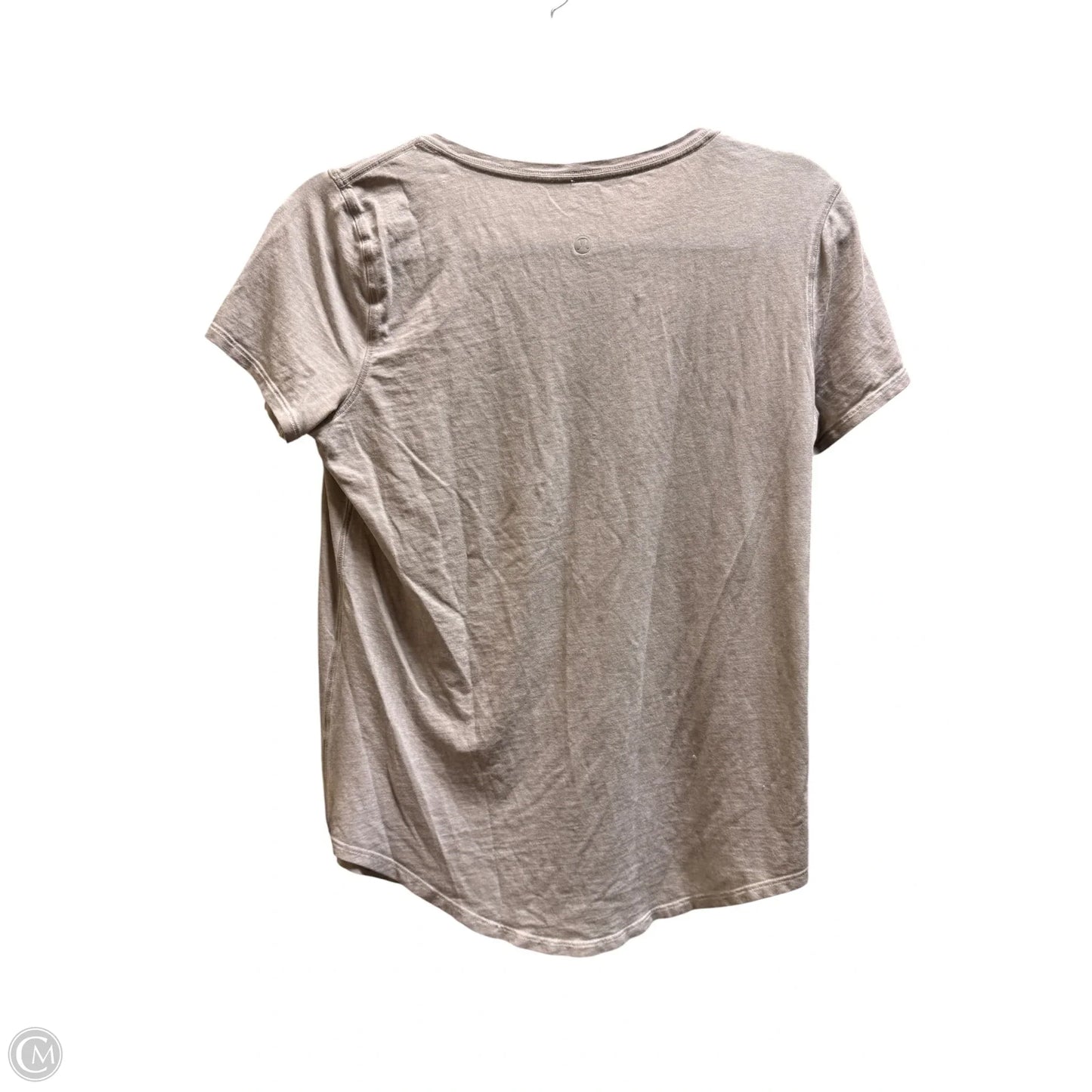Athletic Top Short Sleeve By Lululemon In Tan, Size: 4