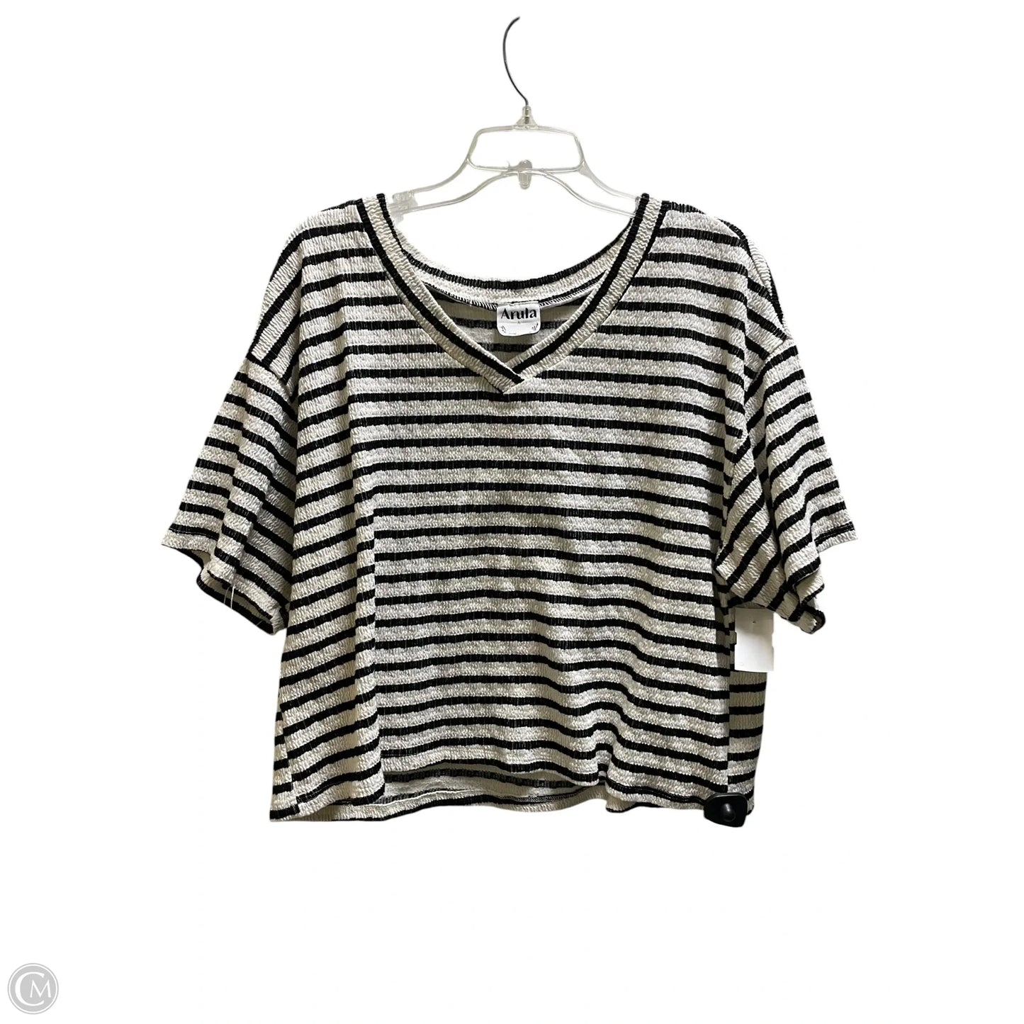 Top Short Sleeve By Arula In Striped Pattern, Size: 1x