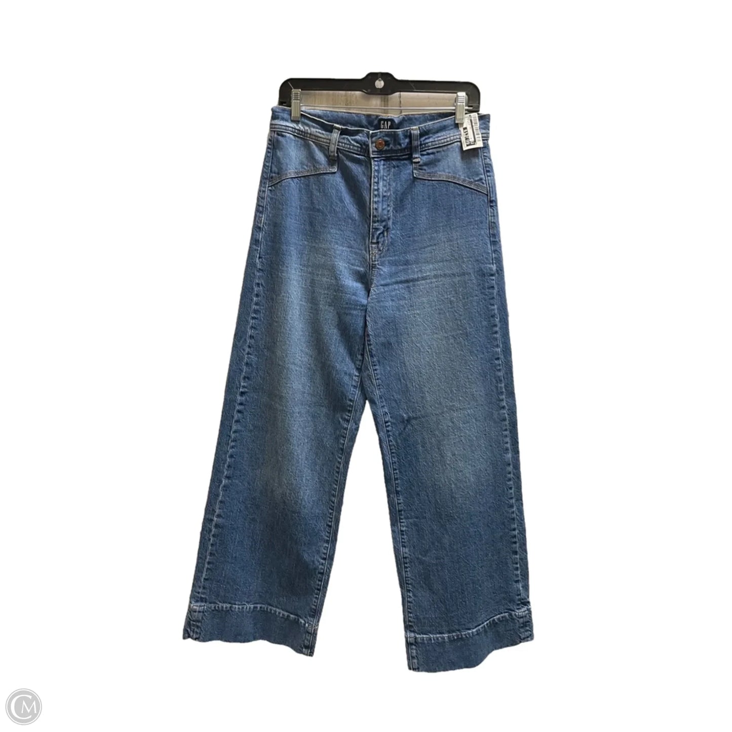 Jeans Wide Leg By Gap In Blue Denim, Size: 8