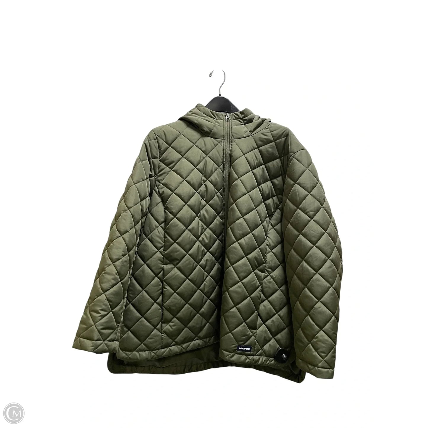 Coat Other By Lands End In Green, Size: 2x