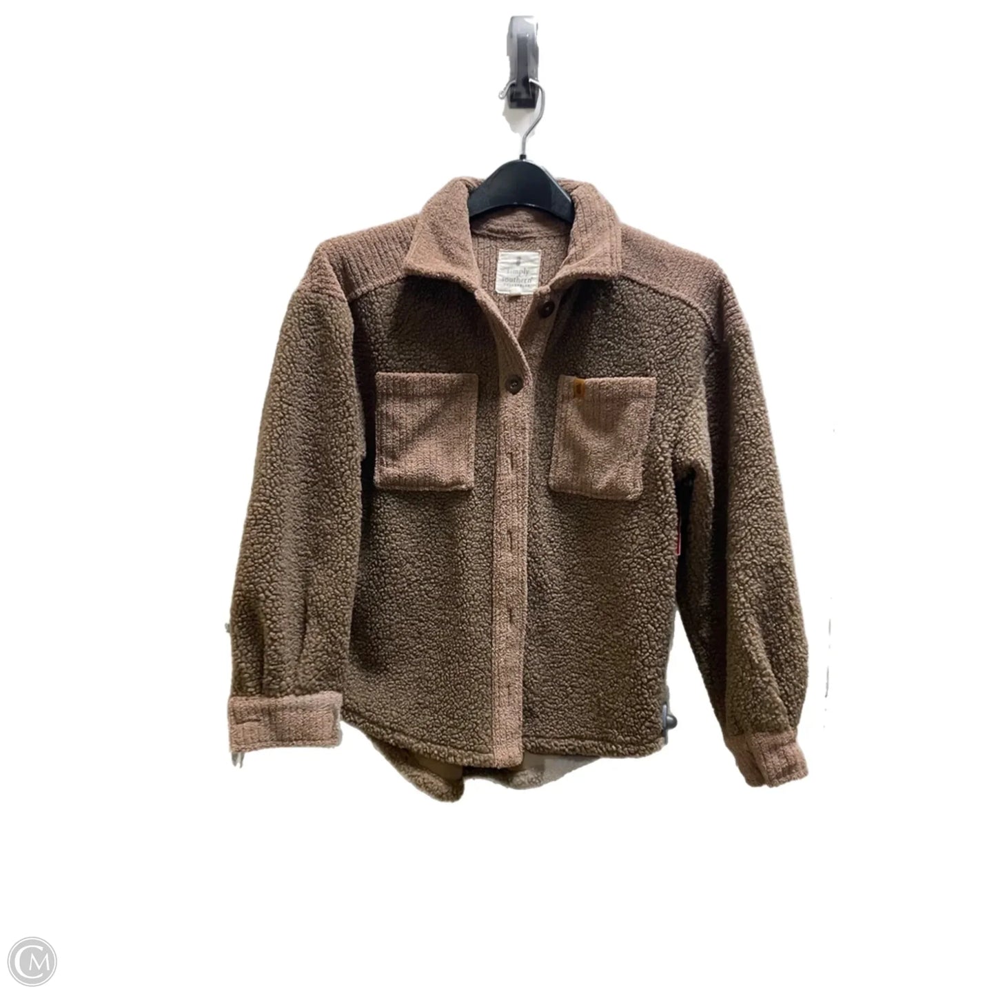 Jacket Fleece By Simply Southern In Brown, Size: Xl