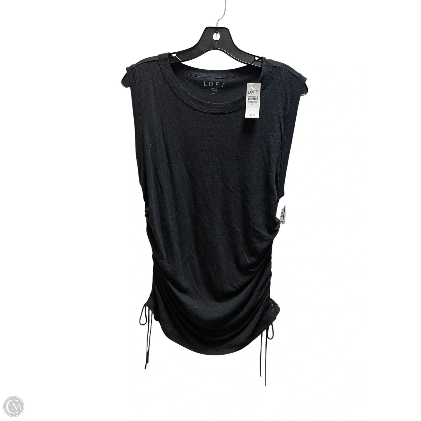 Top Sleeveless By Loft In Black, Size: M