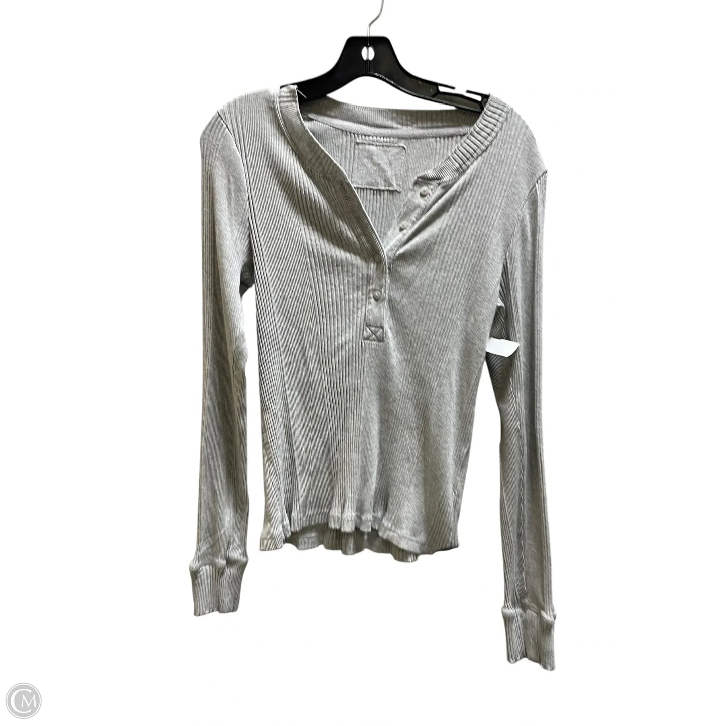 Top Long Sleeve By Aerie In Grey, Size: L