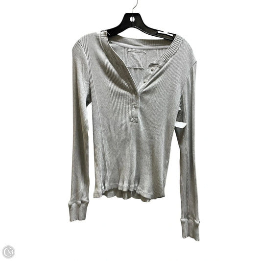 Top Long Sleeve By Aerie In Grey, Size: L