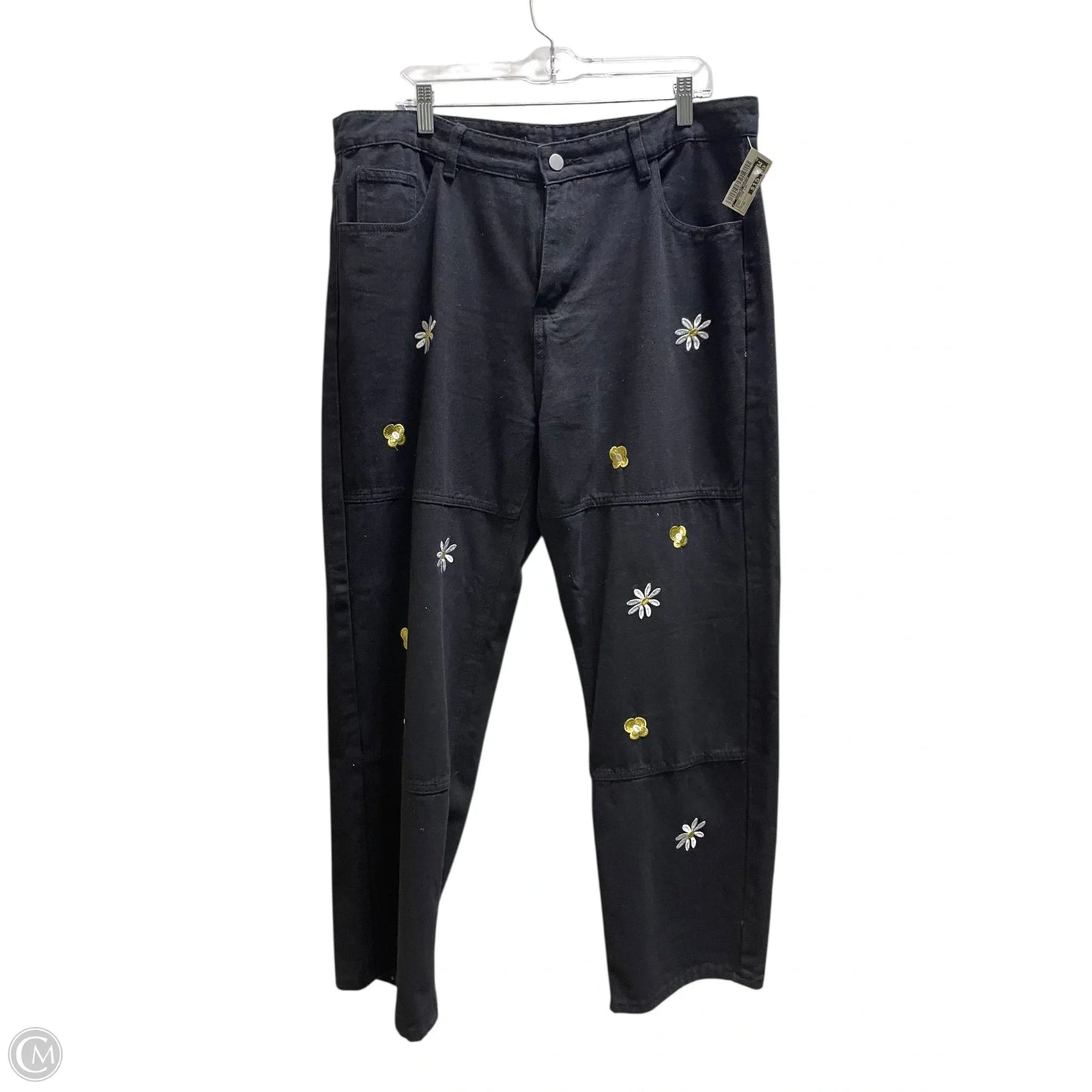 Jeans Wide Leg By Clothes Mentor In Black, Size: Xl