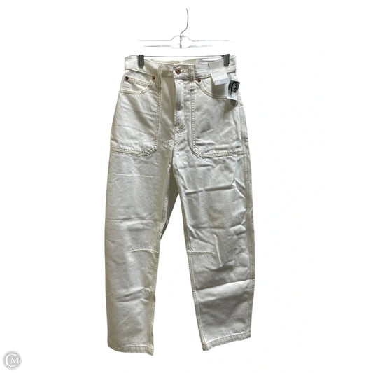 Jeans Wide Leg By Gap In White Denim, Size: 2