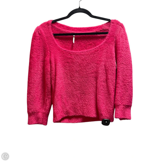 Top Long Sleeve By Free People In Pink, Size: S