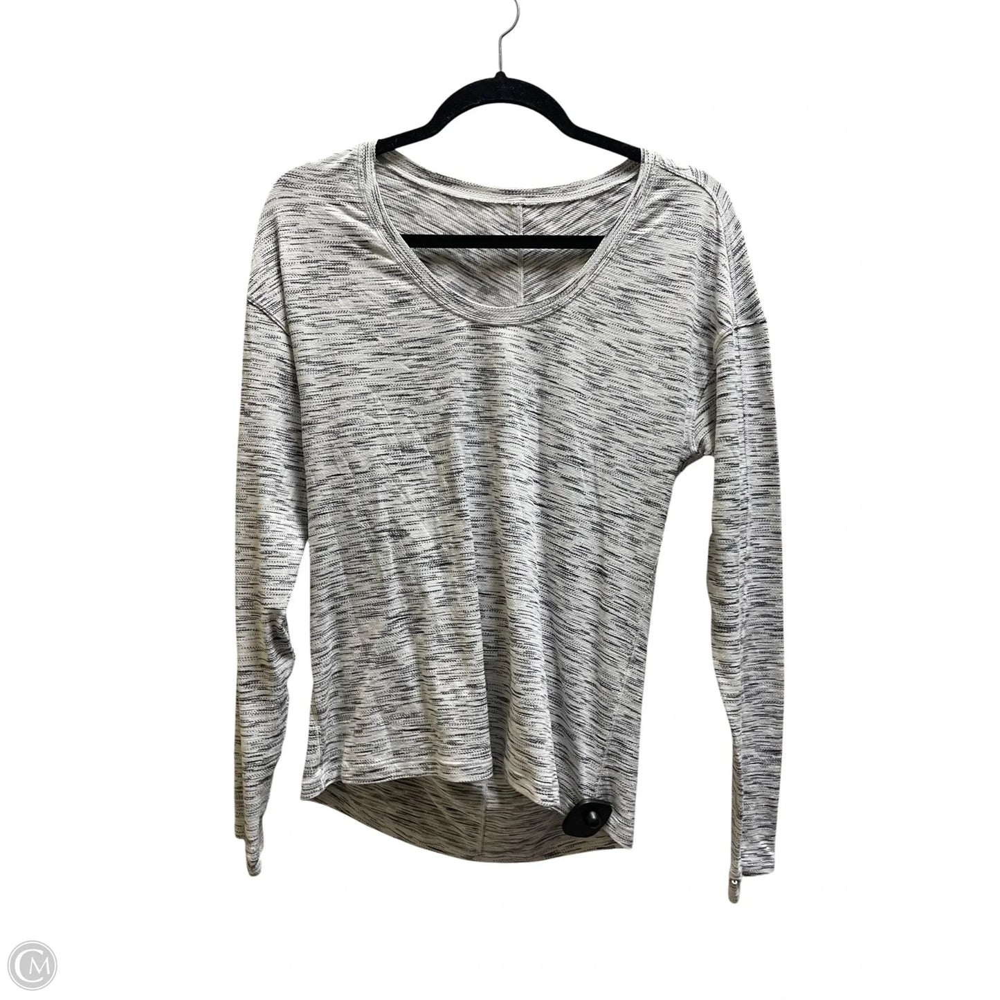 Top Long Sleeve By Lululemon In Black & White, Size: L
