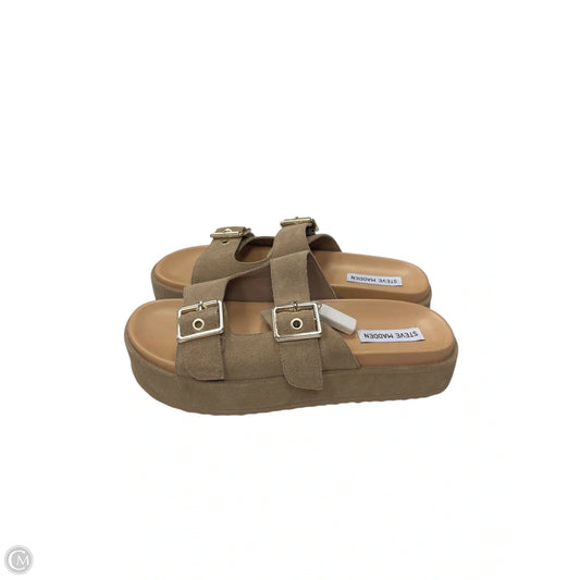 Sandals Flats By Steve Madden In Tan, Size: 10