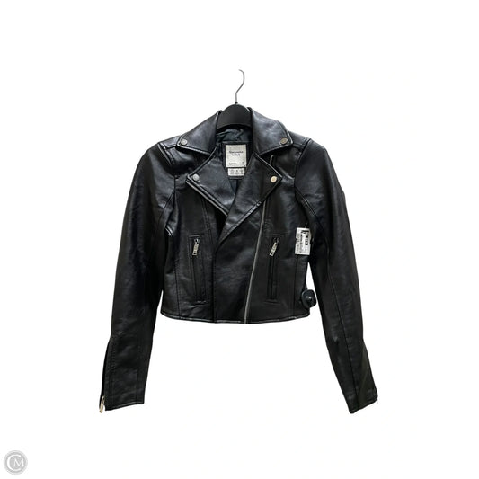 Jacket Leather By Abercrombie And Fitch In Black, Size: Xs