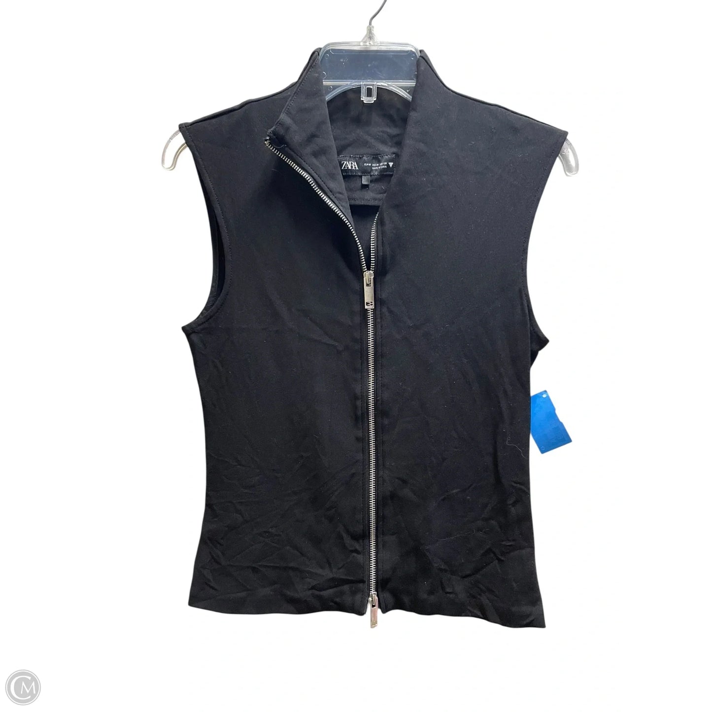 Top Sleeveless By Zara In Black, Size: M