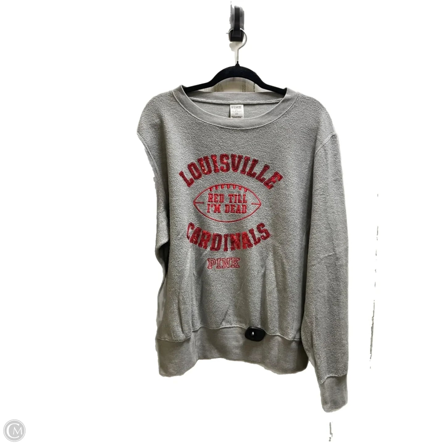 Sweatshirt Crewneck By Pink In Grey, Size: M