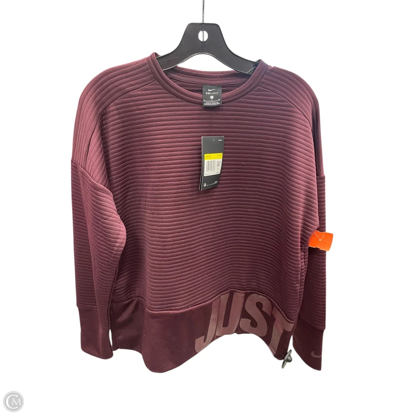 Athletic Sweatshirt Crewneck By Nike In Maroon, Size: S
