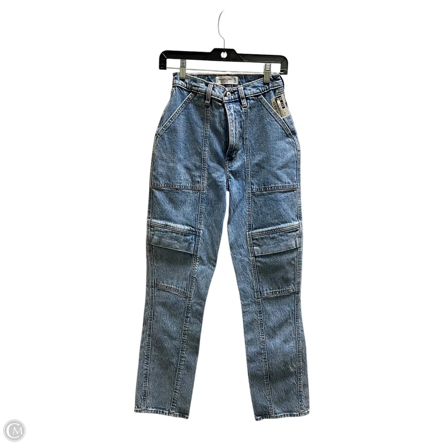 Jeans Straight By Abercrombie And Fitch In Blue Denim, Size: 0