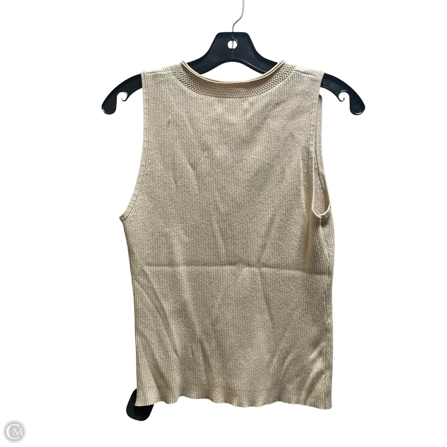 Top Sleeveless Designer By Halston In Tan, Size: M