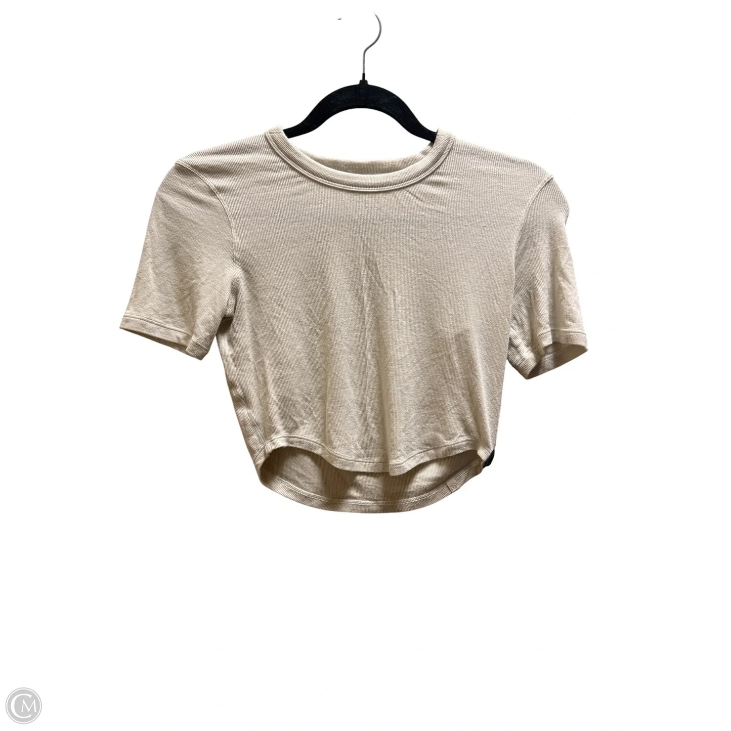 Top Short Sleeve By Lululemon In Beige, Size: S