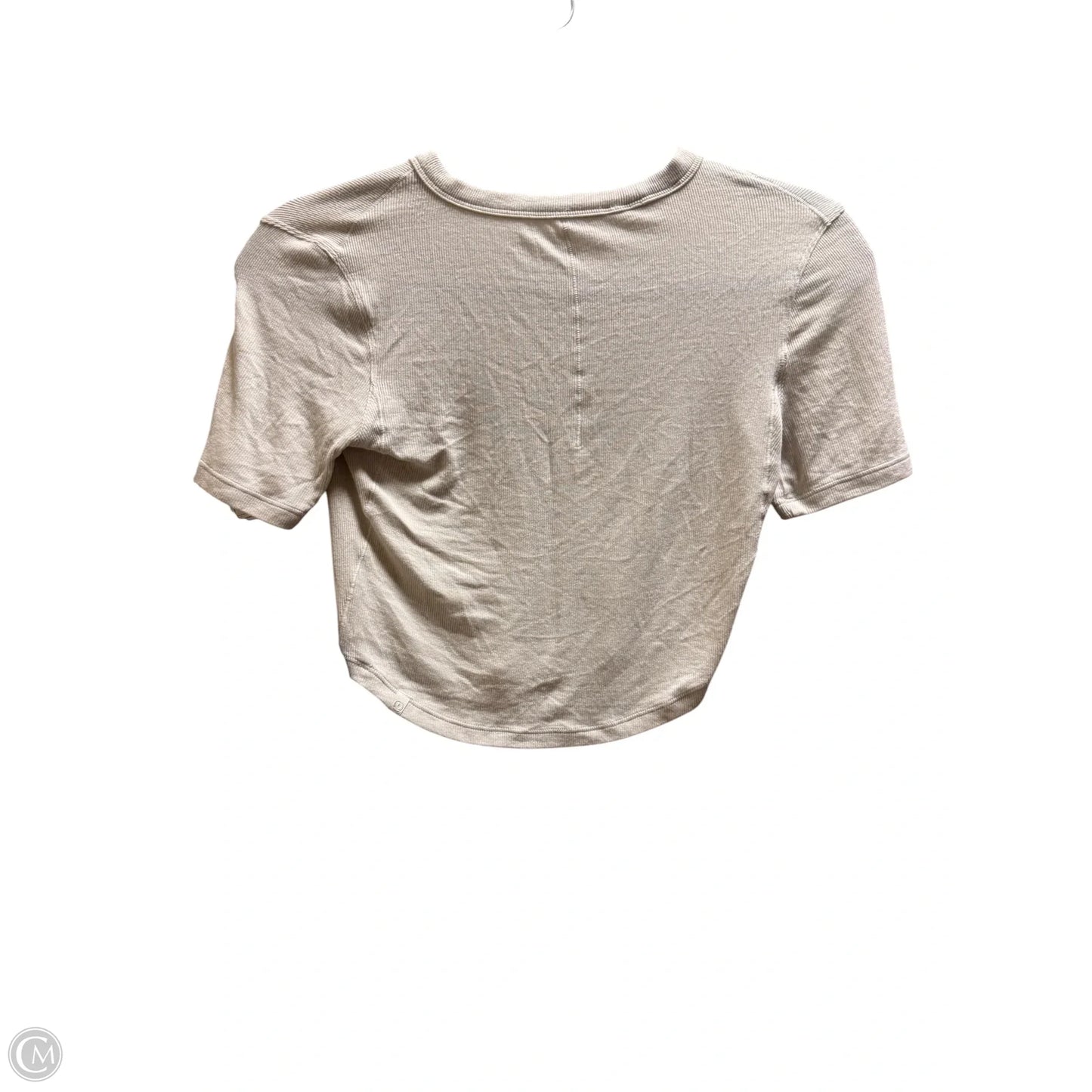 Top Short Sleeve By Lululemon In Beige, Size: S