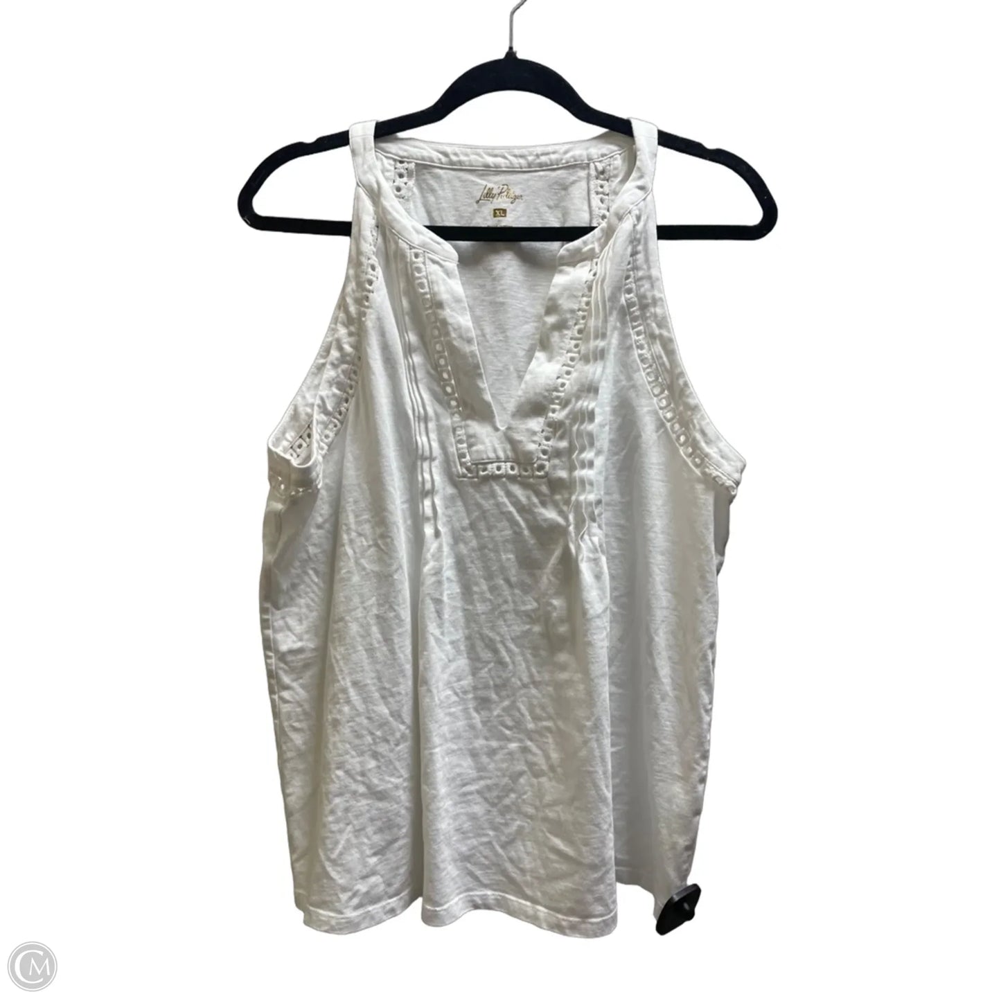 Top Sleeveless Designer By Lilly Pulitzer In White, Size: Xl