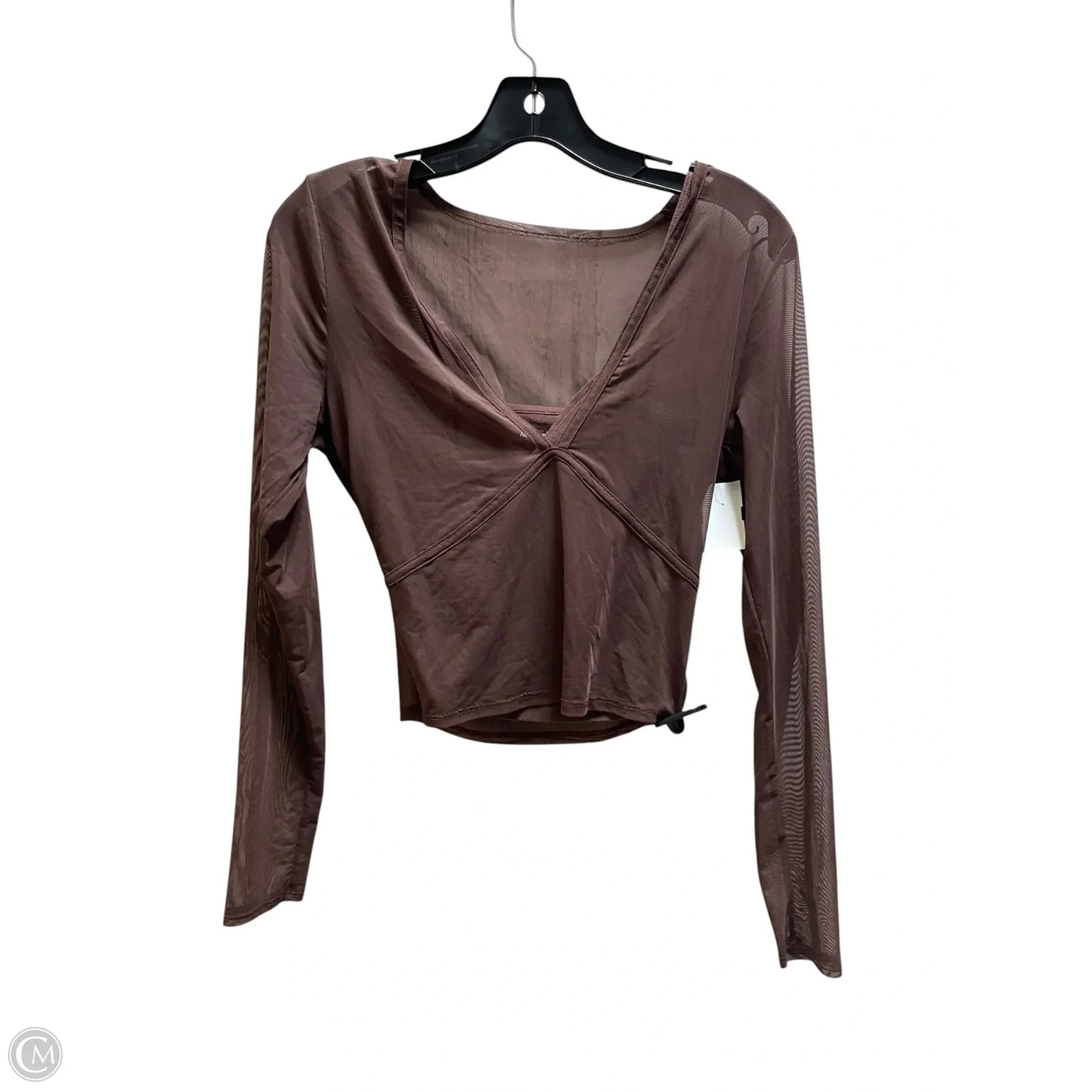 Top Long Sleeve By Abercrombie And Fitch In Brown, Size: M