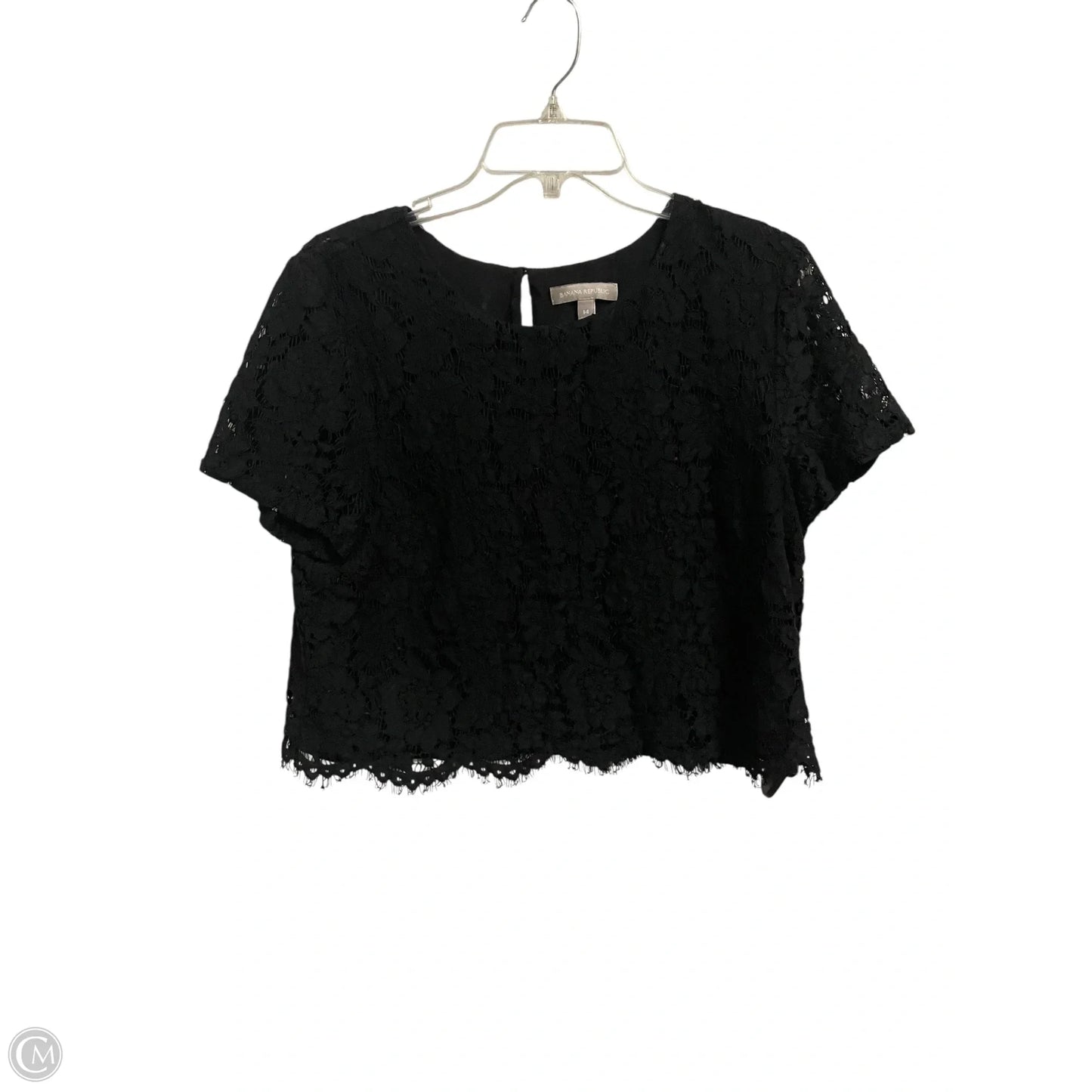 Top Short Sleeve By Banana Republic In Black, Size: Xl