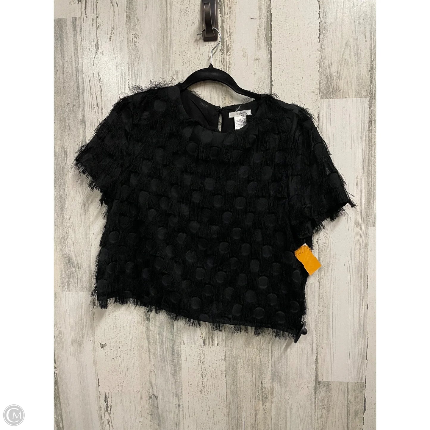 Top Short Sleeve By Esley In Black, Size: M