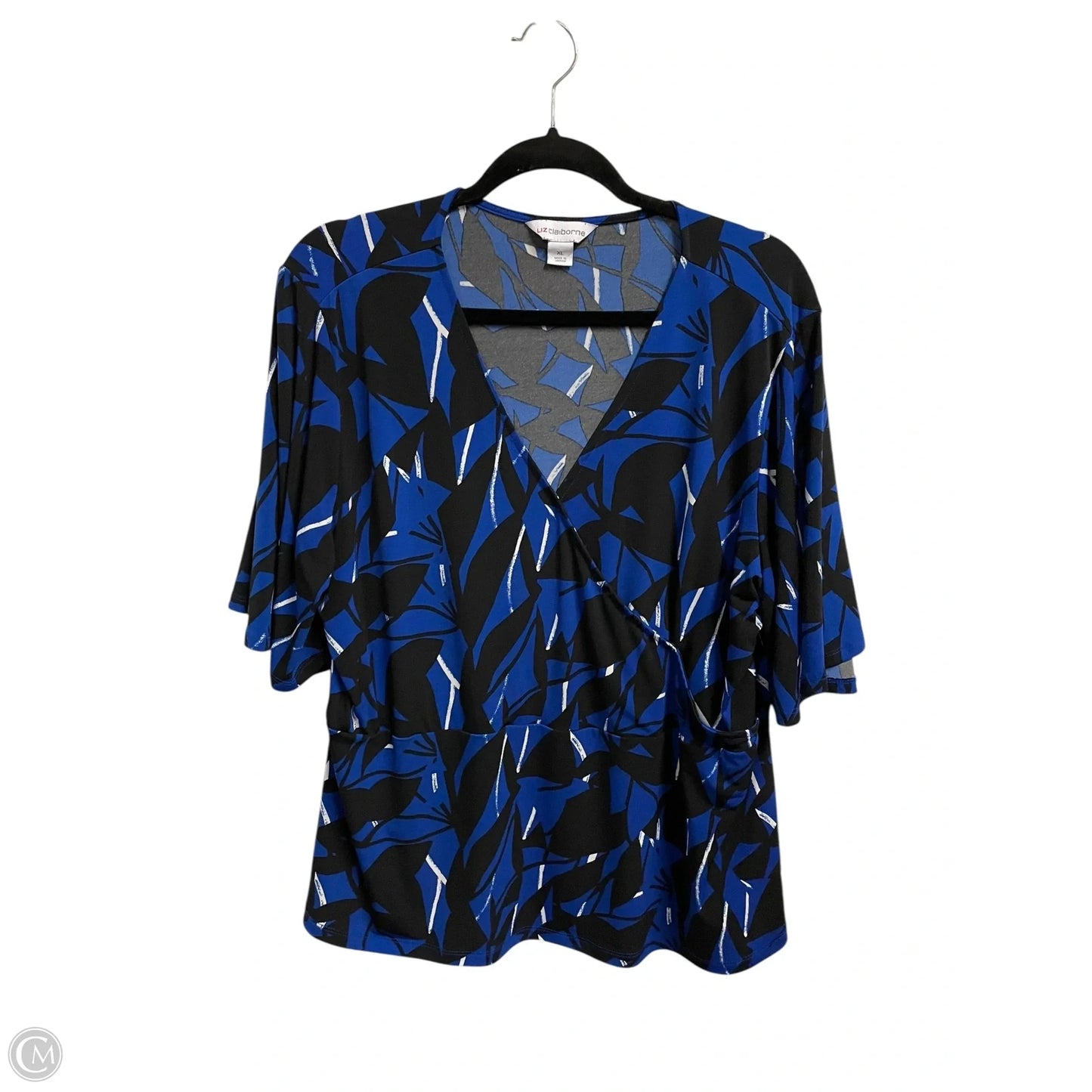 Top Short Sleeve By Liz Claiborne In Blue, Size: Xl