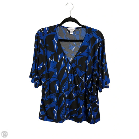 Top Short Sleeve By Liz Claiborne In Blue, Size: Xl