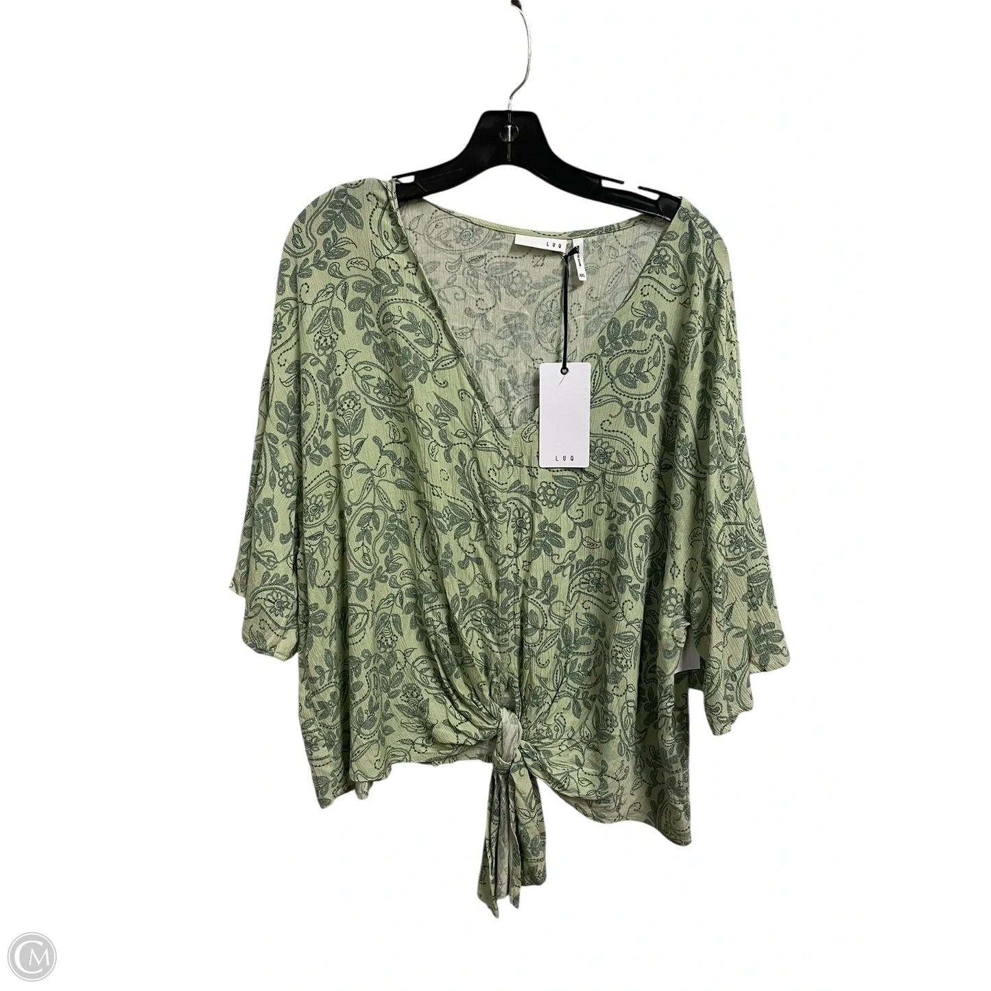 Top Short Sleeve By Clothes Mentor In Green, Size: Xxl