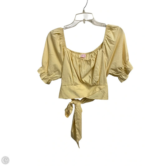 Top Short Sleeve By Pink Lily In Yellow, Size: Xl