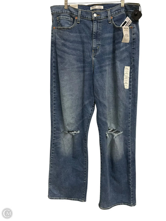 Jeans Straight By Levis In Blue Denim, Size: 16