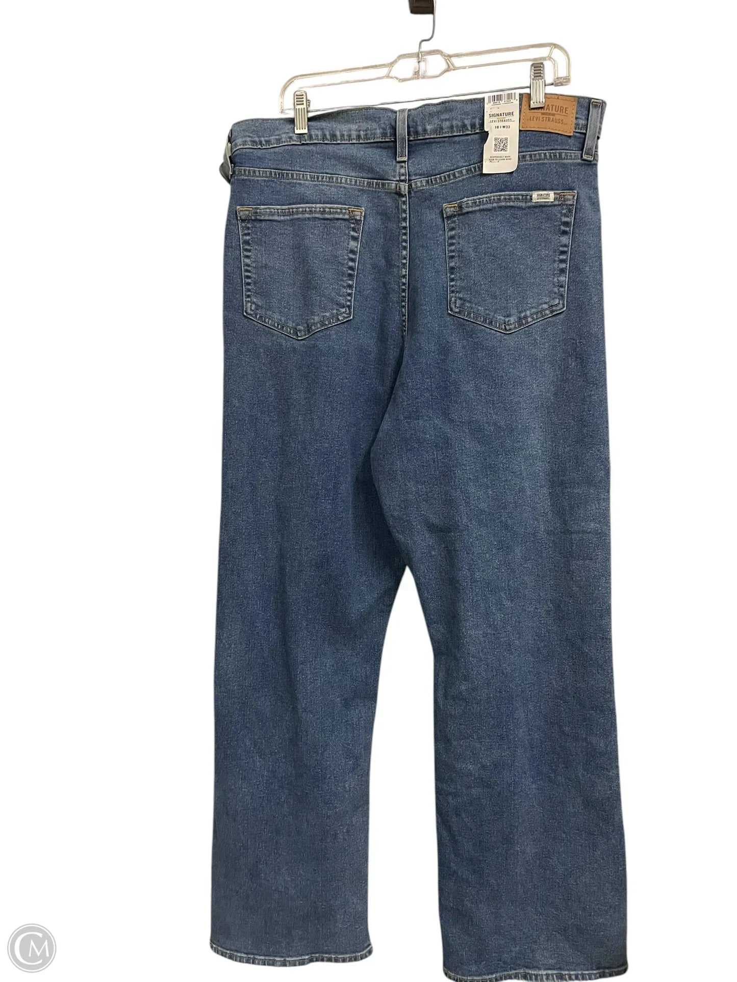 Jeans Straight By Levis In Blue Denim, Size: 16
