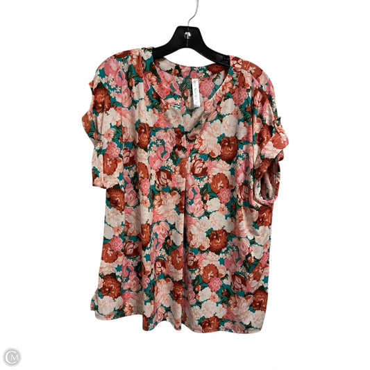 Top Short Sleeve By Clothes Mentor In Floral Print, Size: Xl