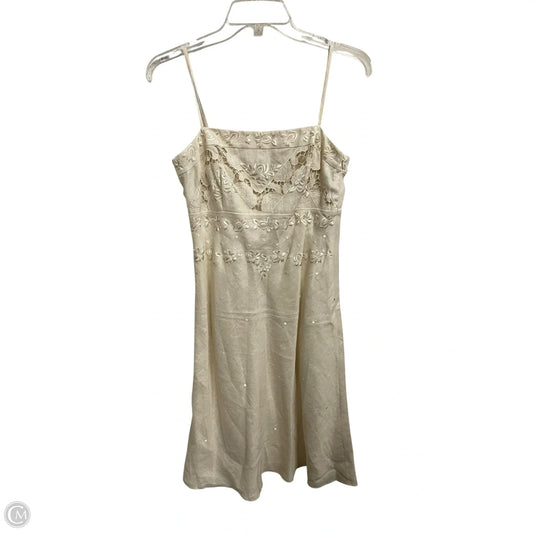 Dress Casual Midi By Ann Taylor In Cream, Size: Xs