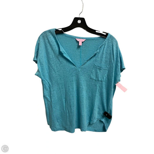 Top Short Sleeve Designer By Lilly Pulitzer In Blue, Size: S