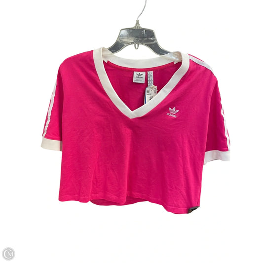 Athletic Top Short Sleeve By Adidas In Pink, Size: 2x
