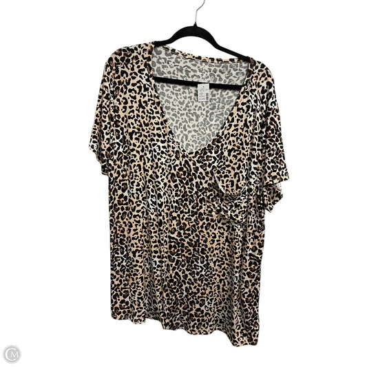 Top Short Sleeve By Maurices In Animal Print, Size: 2x