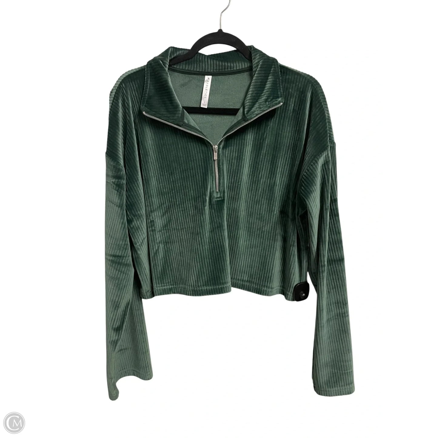Athletic Top Long Sleeve Collar By Fabletics In Green, Size: L