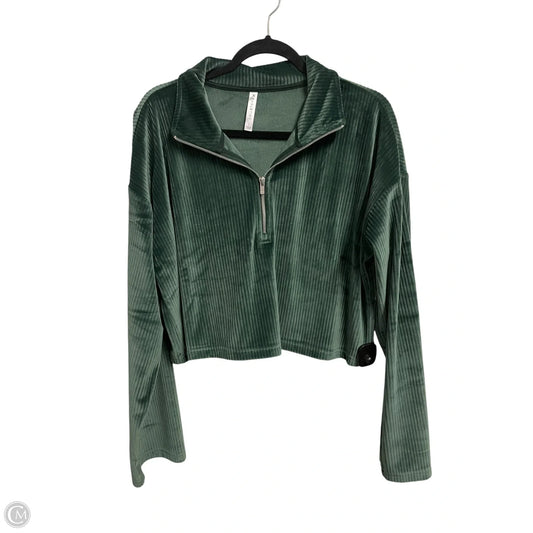 Athletic Top Long Sleeve Collar By Fabletics In Green, Size: L