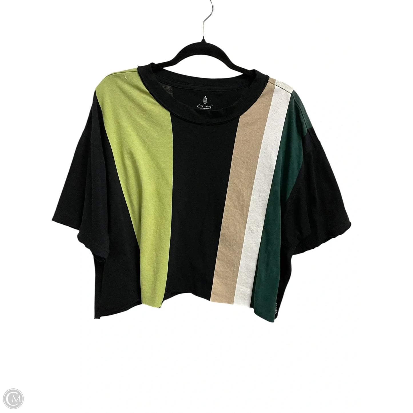 Top Short Sleeve Basic By Free People In Black & Green, Size: M
