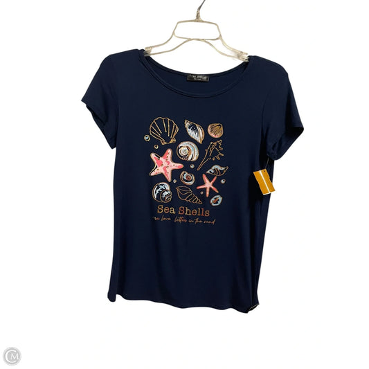 Top Short Sleeve By Ava James In Blue, Size: M
