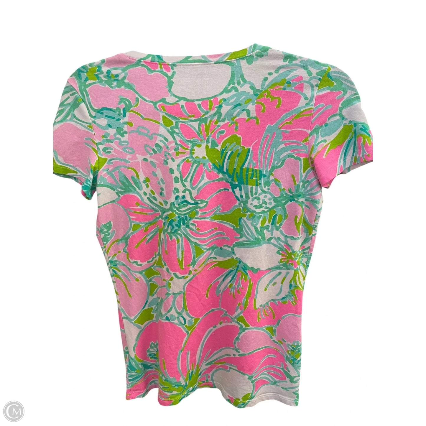 Top Short Sleeve Designer By Lilly Pulitzer In Floral Print, Size: Xs