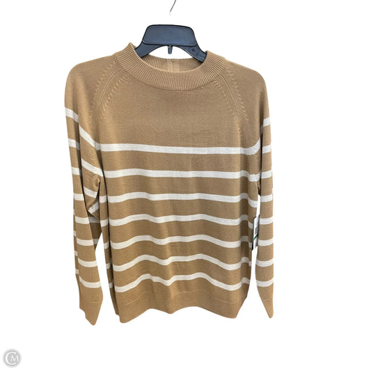 Top Long Sleeve By Clothes Mentor In Brown & Cream, Size: L